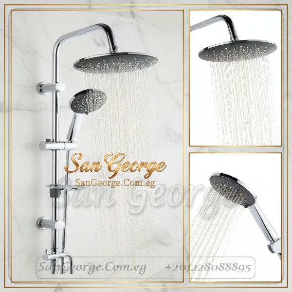 Shower 12 Square Rainfall & Handheld Column (Chrome)