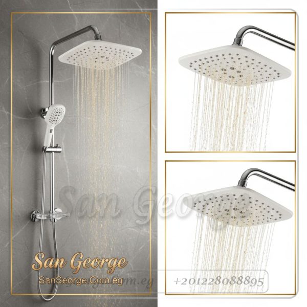 Shower 16 Square Rainfall & Handheld Column (Chrome)