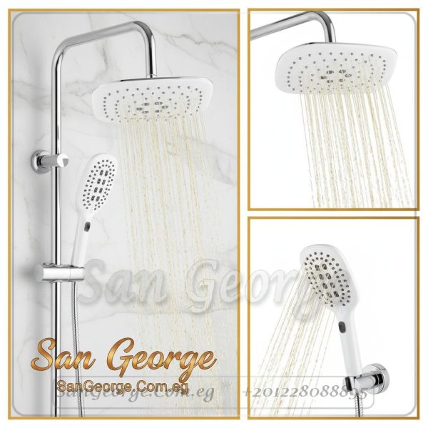 Shower 17 Square Rainfall & Handheld Column (Chrome)