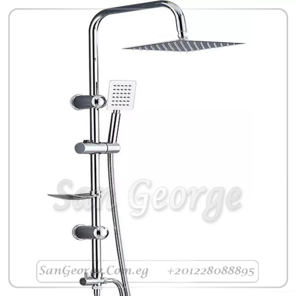 Shower 18 Square Rainfall & Handheld Column (Chrome)