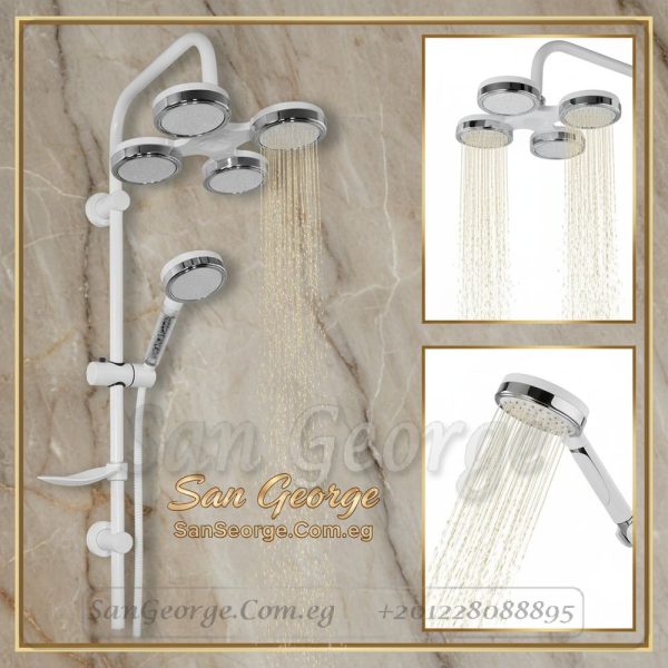 Shower 20 Square Rainfall & Handheld Column (Chrome)