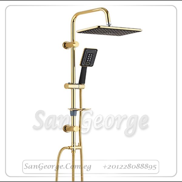 Shower 7 Square Rainfall & Handheld Column (Gold)