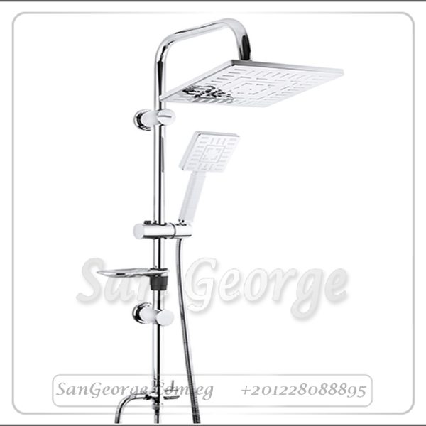 Shower 8 Square Rainfall & Handheld Column (Chrome)