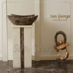 Marble Basin حوض حمام امبرادور بالعمود Hand Made من San George Design