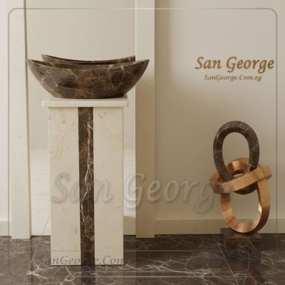 Marble Basin حوض حمام امبرادور بالعمود Hand Made من San George Design