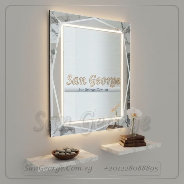 مرايا رخام طبيعي باضائه ليد مميزه Marb-7019 من سان جورج ديزاين San George Design