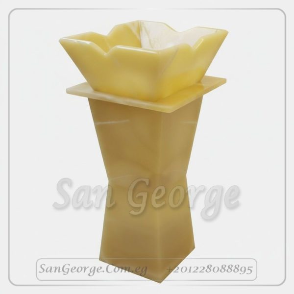Honey Alabaster Marble Circular Sink من سان جورج