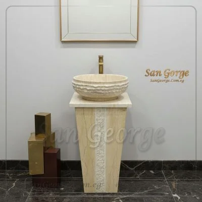 Marble Basin Beige Hand Made من San George Design