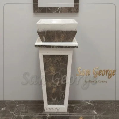 Marble Basin عمود امبرادور مزخرف Hand Made من San George Design