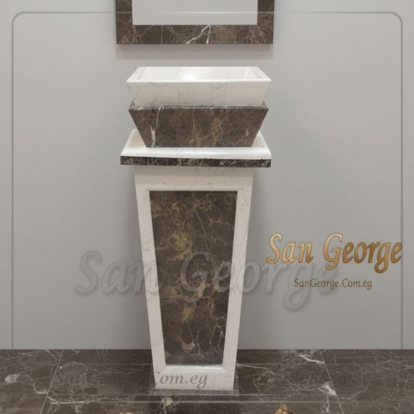 Marble Basin عمود امبرادور مزخرف Hand Made من San George Design