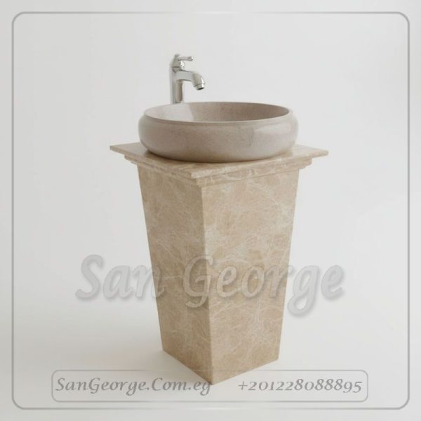 وحده حوض رخام بالعمود مودرن رخام طبيعيي MRB-_U-_A-023
