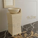 وحده حوض رخام بالعمود حمام مودرن رخام طبيعي مصري MRB-_U-_B-021