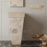 وحده حوض رخام بالعمود حمام مودرن رخام طبيعي مصري MRB-_U-_B-09