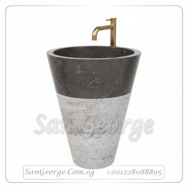 وحده حوض رخام بالعمود حمام مودرن رخام طبيعي مصري MRB-_U-_B-010