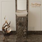 وحده حوض رخام طبيعي عمود امبرادور مزخرف Hand Made من San George Design