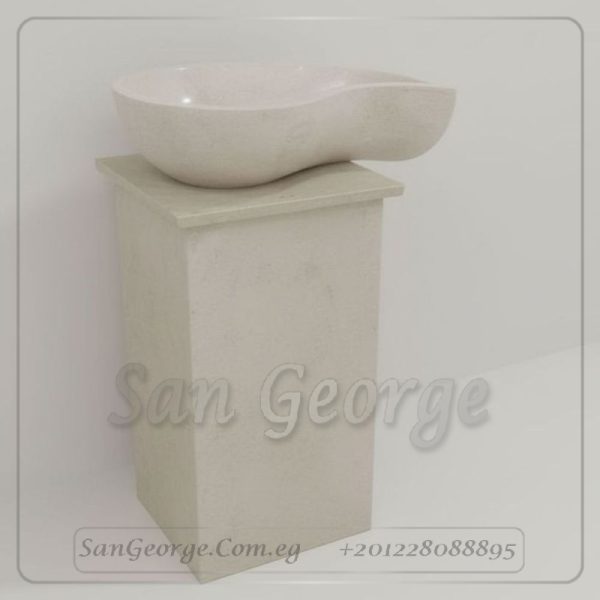 وحده حوض رخام طبيعي مزخرف Hand Made من San George Design