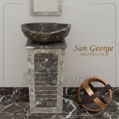 حوض رخام طبيعي عمود امبرادور Hand Made من San George Design