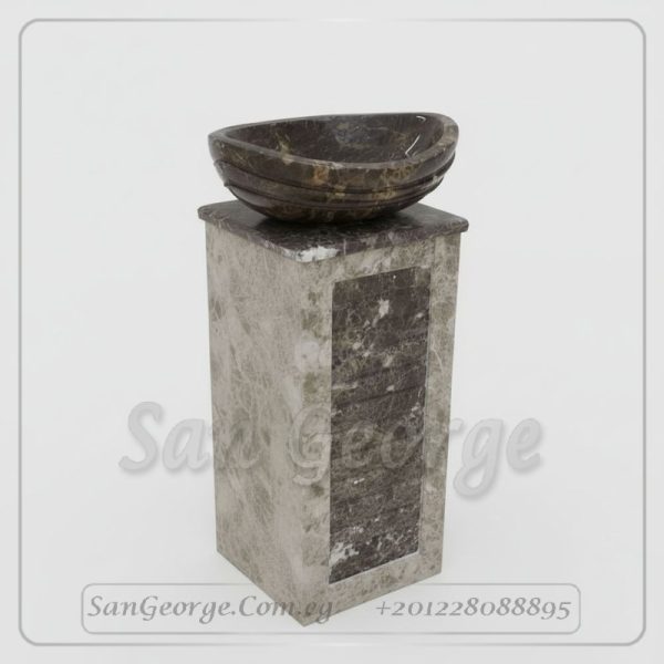 حوض رخام طبيعي عمود امبرادور Hand Made من San George Design