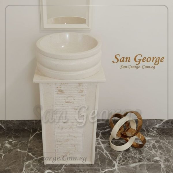 حوض حمام من الرخام مزخرف Hand Made من San George Design