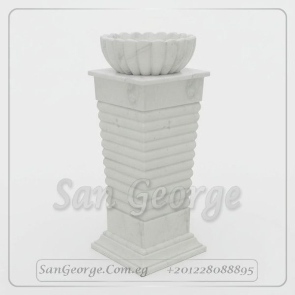 وحده حوض رخام طبيعي ابيض Hand Made من San George Design