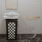 مغسله من ال رخام رمادى × ابيض Hand Made من San George Design