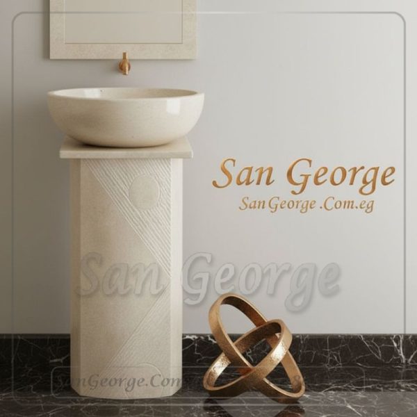 وحده حوض رخام طبيعي مزخرف Hand Made من San George Design