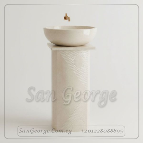وحده حوض رخام طبيعي مزخرف Hand Made من San George Design