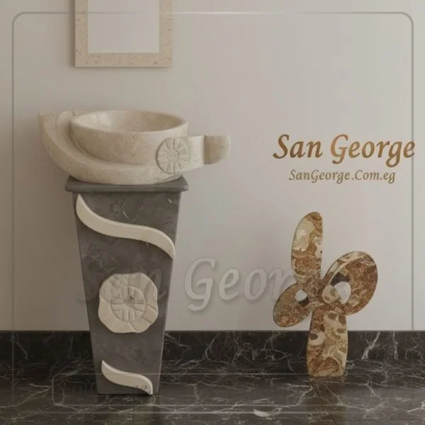 حوض رخام طبيعي مزخرف Hand Made من San George Design