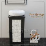 وحده حوض رخام طبيعي اسود × ابيض Hand Made من San George Design