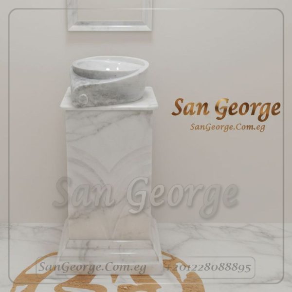 حوض رخام طبيعي ابيض Hand Made من San George Design