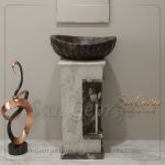مغسله من ال رخام امبردوار × ابيض Hand Made من San George Design