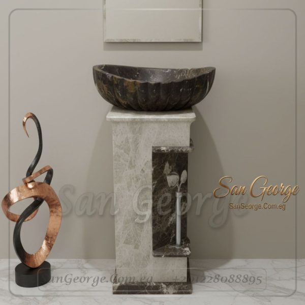 مغسله من ال رخام امبردوار × ابيض Hand Made من San George Design