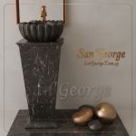 وحده حوض رخام طبيعي اسود Hand Made من San George Design