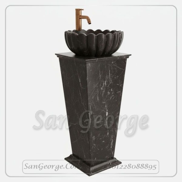 وحده حوض رخام طبيعي اسود Hand Made من San George Design