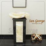 حوض رخام طبيعي الابستر × اسود Hand Made من San George Design