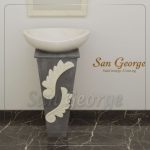 حوض رخام طبيعي عمود مزخرف Hand Made من San George Design