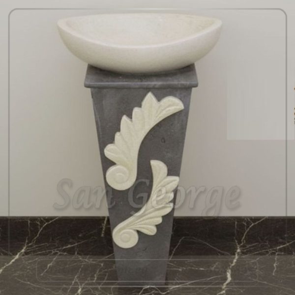 حوض رخام طبيعي عمود مزخرف Hand Made من San George Design