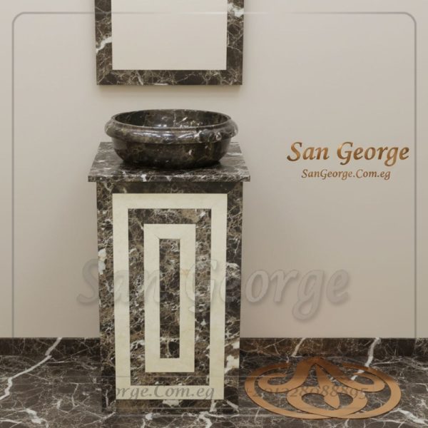 Marble Basin عمود امبرادور مزخرف Hand Made من San George Design