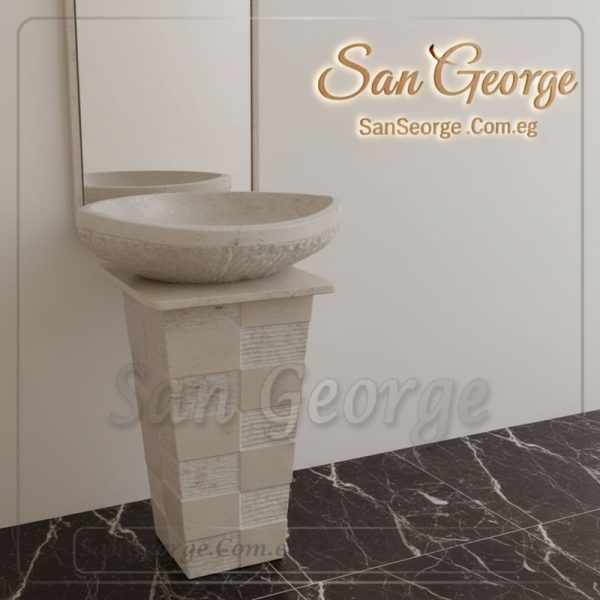 Real Stone Basin hand crafted decorated Hand Made من San George Design