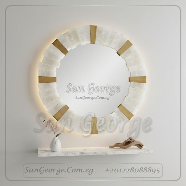 مرايا رخام طبيعي باضائه ليد مميزه Marb-7002 من سان جورج ديزاين San George Design