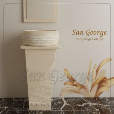 Marble Basin Beige Hand Made من San George Design