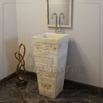 وحده حوض رخام بالعمود حمام مودرن رخام طبيعي مصري بدون خلاط MRB-_U-_B-03222