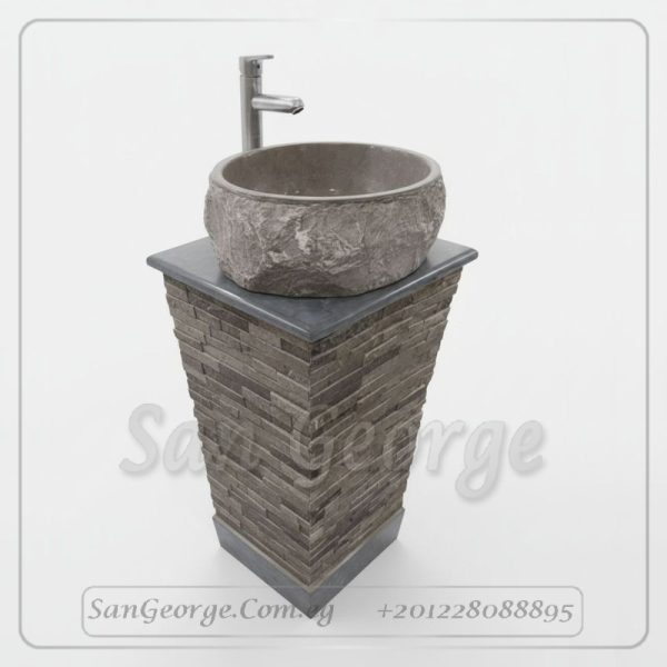 وحده حوض رخام بالعمود حمام مودرن رخام طبيعي مصري MRB-_U-_B-03422
