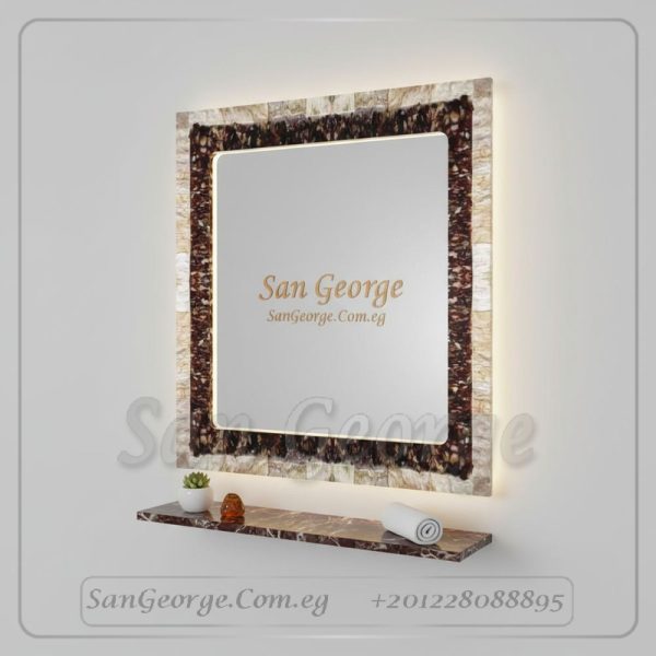 مرايا رخام طبيعي باضائه ليد مميزه Marb-7023 من سان جورج ديزاين San George Design