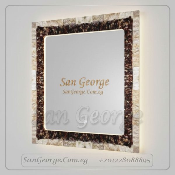 مرايا رخام طبيعي باضائه ليد مميزه Marb-7023 من سان جورج ديزاين San George Design