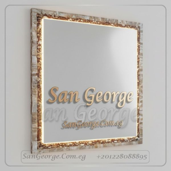 مرايا رخام طبيعي باضائه ليد مميزه Marb-7003 من سان جورج ديزاين San George Design