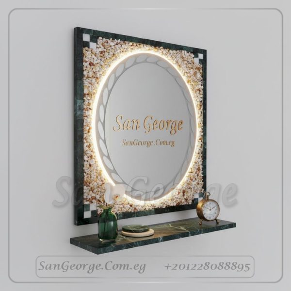 مرايا رخام طبيعي باضائه ليد مميزه Marb-7475 من سان جورج ديزاين San George Design