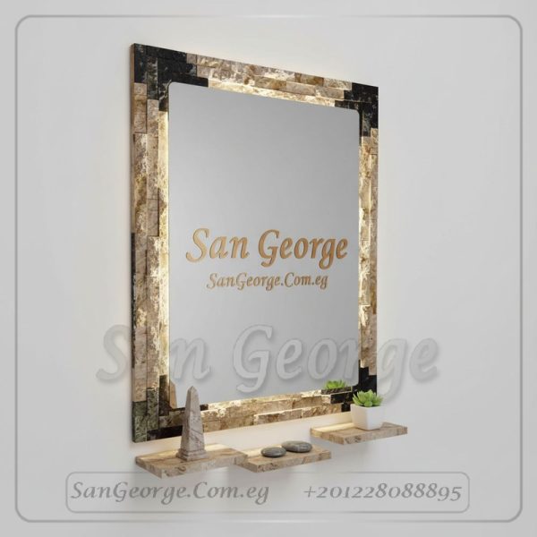 مرايا رخام طبيعي باضائه ليد مميزه Marb-7478 من سان جورج ديزاين San George Design