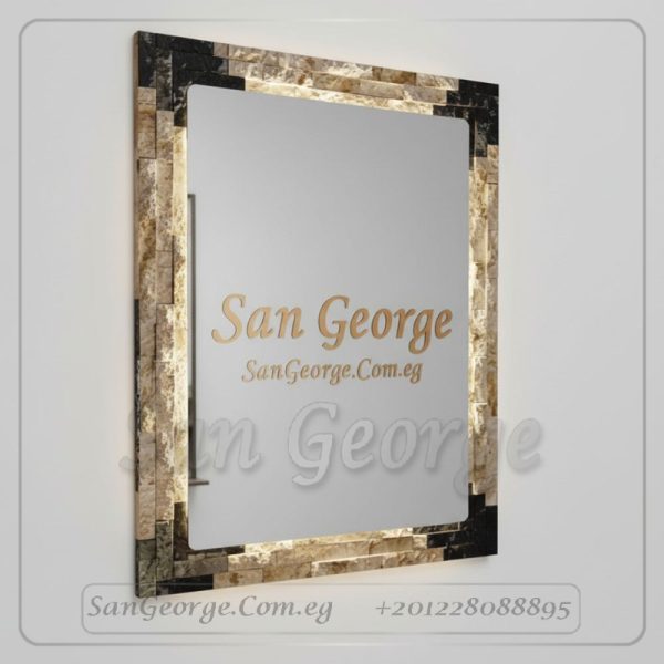 مرايا رخام طبيعي باضائه ليد مميزه Marb-7478 من سان جورج ديزاين San George Design
