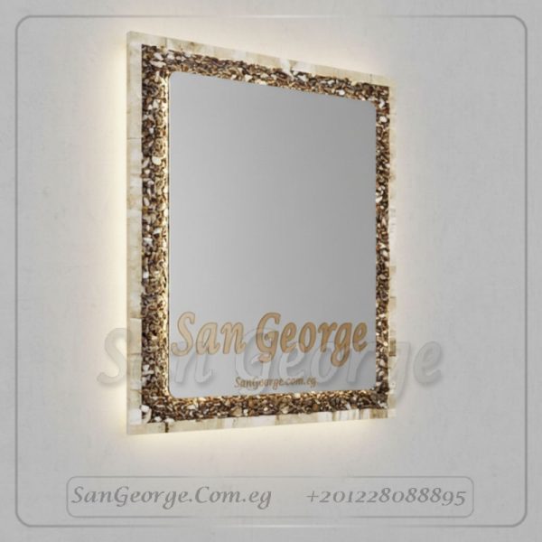 مرايا رخام طبيعي باضائه ليد مميزه Marb-7013 من سان جورج ديزاين San George Design
